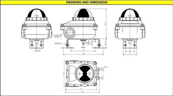 Boîte de commutateur de limite de position de valve d'accessoires d'actionneur pneumatique d'acier inoxydable