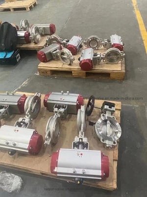 Vanne papillon pneumatique en acier inoxydable série HP 2-24 pouces