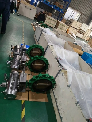 Valve pneumatique à papillon en bronze à coque avec joint EPDM