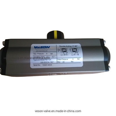 EL-O-Matic Pneumatic Actuator with Hard Anodized Aluminum Body and Epoxy Coated End Caps for Precise Travel Adjustment ±5º