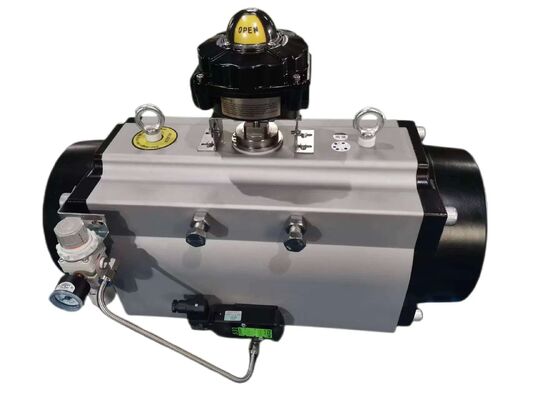 Vanne à boisseau sphérique flottante à passage intégral en acier inoxydable 316 avec actionneur pneumatique et raccordement à bride