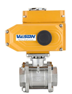 Vanne à boisseau sphérique à commande électrique avec couple de sortie de 60 Nm, boîtier IP67 et boîtier en alliage d'aluminium pour applications de vannes motorisées