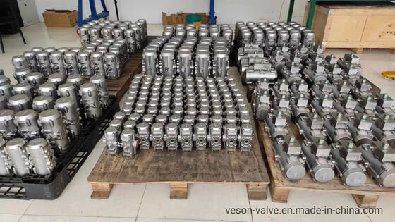 Actionneur pneumatique résistant à la corrosion en acier inoxydable avec conception à crémaillère et pignon en aluminium anodisé dur