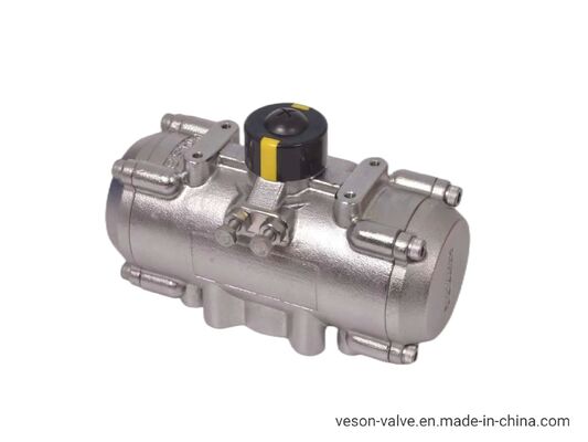 Actionneur pneumatique résistant à la corrosion en acier inoxydable avec conception à crémaillère et pignon en aluminium anodisé dur