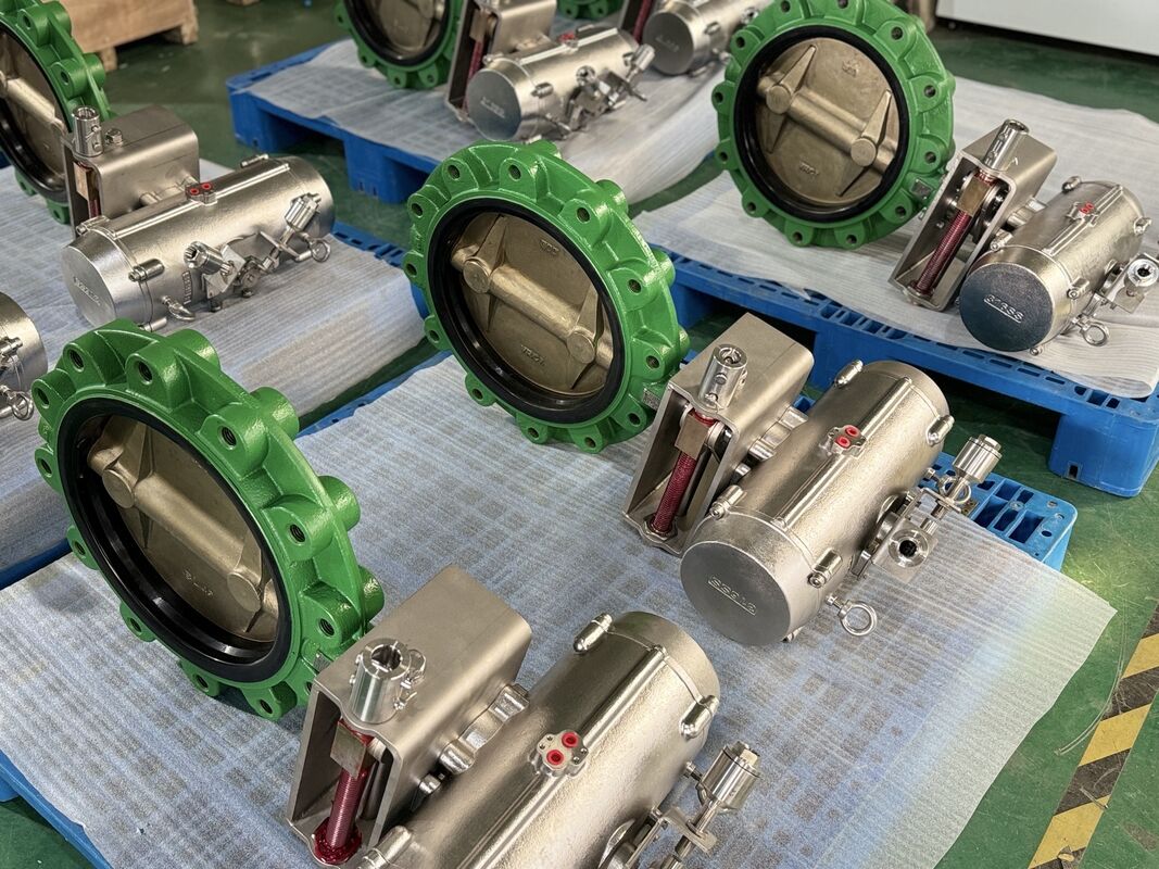 Un ensemble de soupapes pneumatiques à actionnement papillon de qualité marine certifié avec un revêtement anticorrosion certifié ABS
