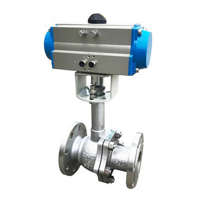 Hydrogène cryogénique actionné pneumatique d'oxygène liquide de corps des robinets à tournant sphérique 304